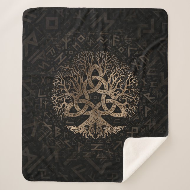 Couverture Sherpa Arbre de la vie avec Triquetra sur le motif de (Devant)