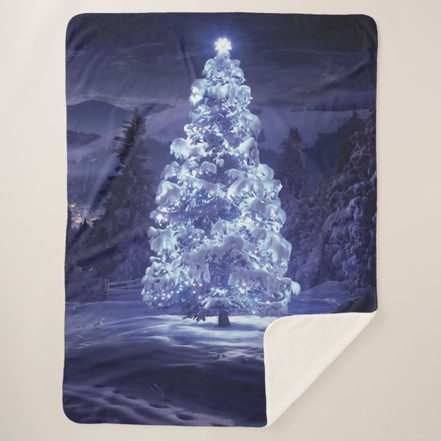 Couverture Sherpa Arbre de Noël (Devant)