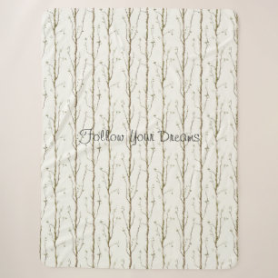 Couverture Sherpa Arbres bruns verts