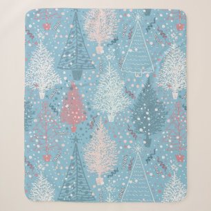 Couverture Sherpa Arbres de Noël Abstraits Motif 2 Sherpa Blanket