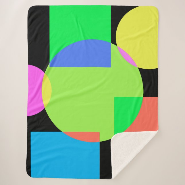 Couverture Sherpa arc-en-ciel géométrique (Devant)