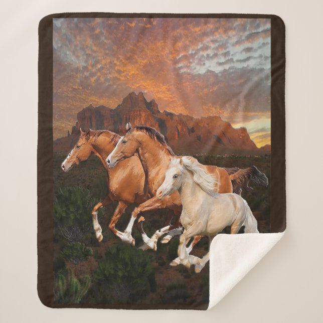 Couverture Sherpa Arizona Chevaux sauvages (Devant)