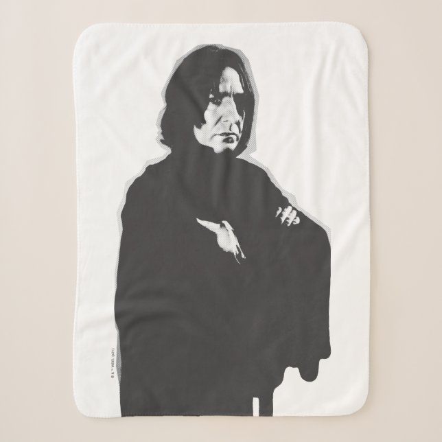 Couverture Sherpa Armoiries de Snape Severus croisées B-W (Devant)