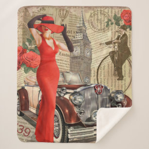 Couverture Sherpa Arrière - plan de journal déchiré par le poster