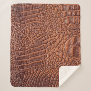 Couverture Sherpa Arrière-plan de texture en cuir Brown, fond, abstr