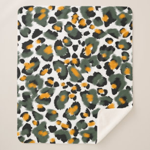 Couverture Sherpa Arrière - plan de texture Poster de animal Leopard