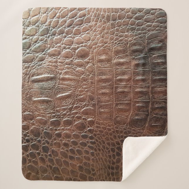 Couverture Sherpa Arrière-plan en cuir véritable texture, embo (Devant)