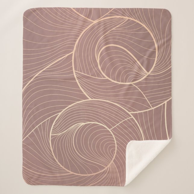 Couverture Sherpa Arrière - plan Motif Luxury Gold Lines (Devant)