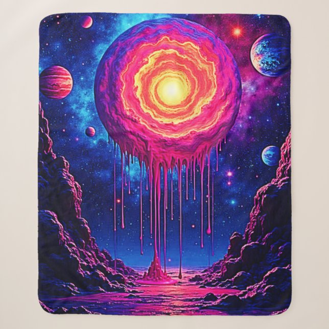 Couverture Sherpa Art de la planète cosmique dégoulinante (Devant)