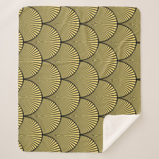 Couverture Sherpa Art déco japonais : Design d'or noir