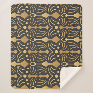 Couverture Sherpa Art Déco Luxe : Elégance japonaise Vintage