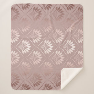 Couverture Sherpa Art Déco : Or Lattice Elégance.