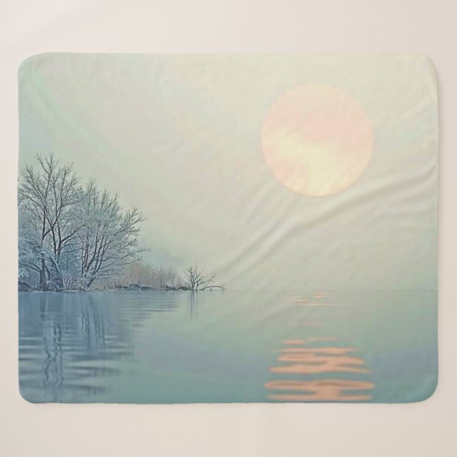 Couverture Sherpa Art du matin d'hiver paisible (Devant (Horizontal))