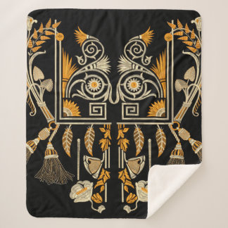 Couverture Sherpa Art égyptien traditionnel frontière d'or créer mai