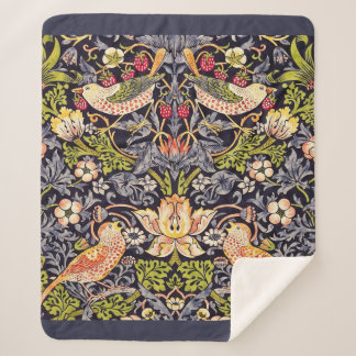 Couverture Sherpa Art floral Nouveau de voleur de fraise de William