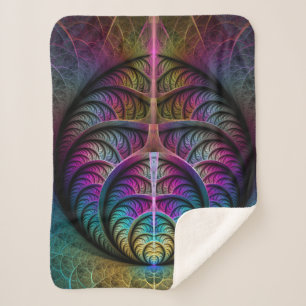 Couverture Sherpa Art Fractal Abstrait coloré à motifs Trippy