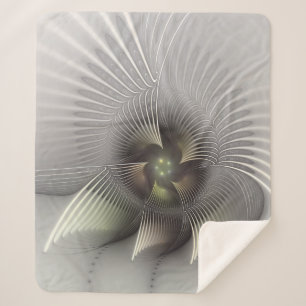 Couverture Sherpa Art fractal de forme 3D abstraite moderne