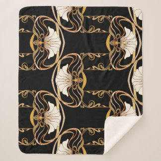 Couverture Sherpa Art nouveau : Noir or