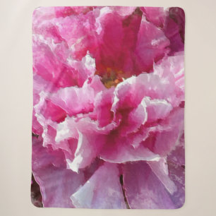Couverture Sherpa *~* Art original Peony rose Floral AR1 Peinture