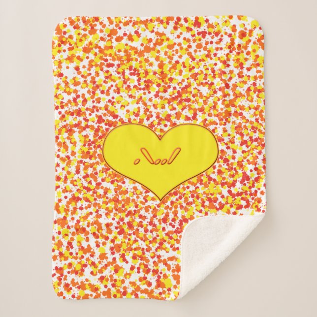 Couverture Sherpa ASL-I Love You with Heart par Shirley Taylor (Devant)