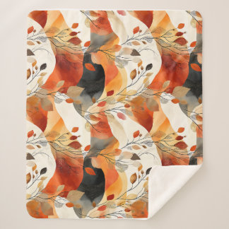 Couverture Sherpa Automne Elegance Motif sans faille