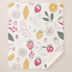 Couverture Sherpa aux Fraises Douces – Moyenne