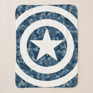 Couverture Sherpa Avengers Captain America Motif camouflage bleu
