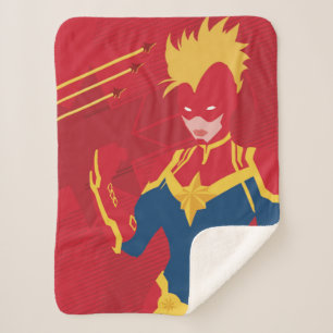 Couverture Sherpa Avengers   Captain Marvel Jet Art Minimaliste Roug