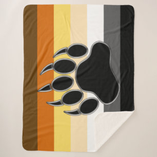 Couverture Sherpa Awesome Bear Pride Drapeau Ours Paw