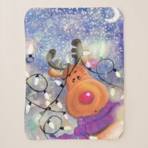 Couverture Sherpa Baby de Noël Sherpa Blanket Cadeau Happy Reindeer