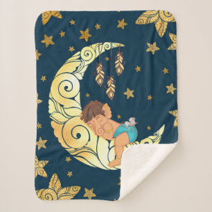 Couverture Sherpa Baby Ganesha with moon and stars