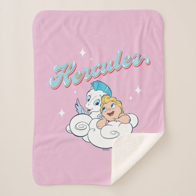 Couverture Sherpa Baby Hercules and Pegasus on a Cloud Sherpa Blanke (Devant)