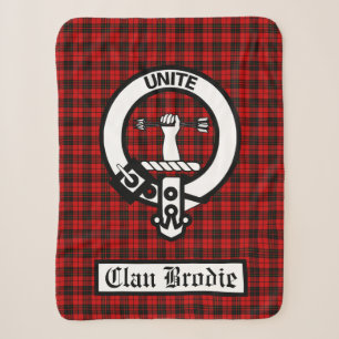Couverture Sherpa Badge de crête du clan Brodie et tartan