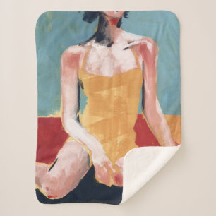 Couverture Sherpa Bain vintage - maillot de bain jaune