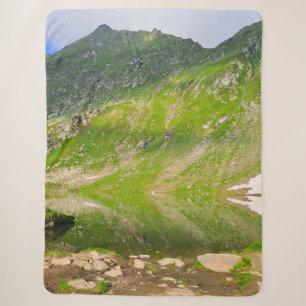 Couverture Sherpa Balea Lake Mountain Slope – Romania Alpine Print