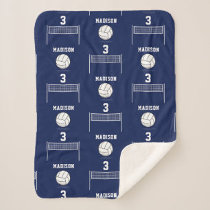 Couverture Sherpa Balle de volley-ball personnalisée et Motif Net