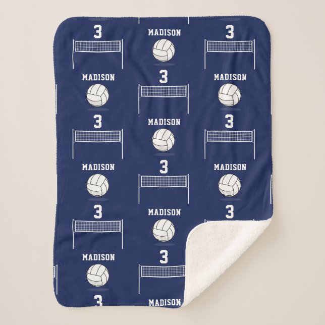 Couverture Sherpa Balle de volley-ball personnalisée et Motif Net (Devant)