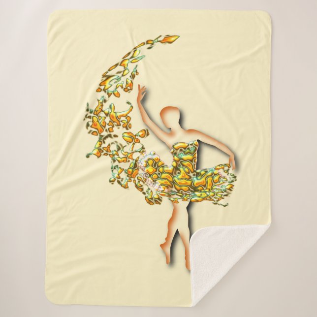 Couverture Sherpa Ballerina Ballet Danseuse Girl Sherpa Blanket (Devant)