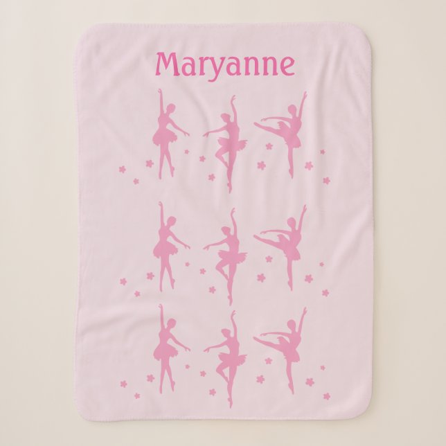 Couverture Sherpa Ballet nommé fait sur commande de ballerine (Devant)