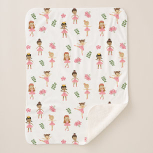 Couverture Sherpa Ballet Pink Ballerinas Motif dansant