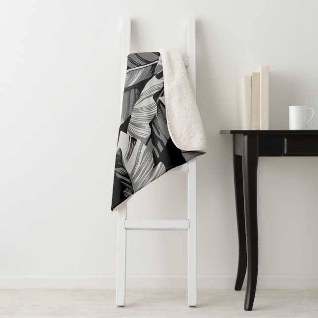 Couverture Sherpa Banane Feuille 3 (En situation)