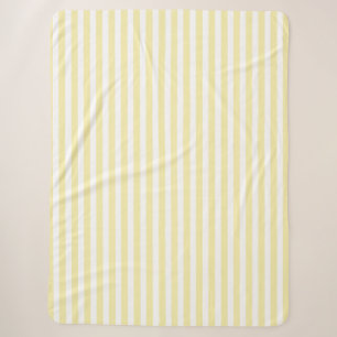 Couverture Sherpa Bandes de bonbons jaunes et blancs