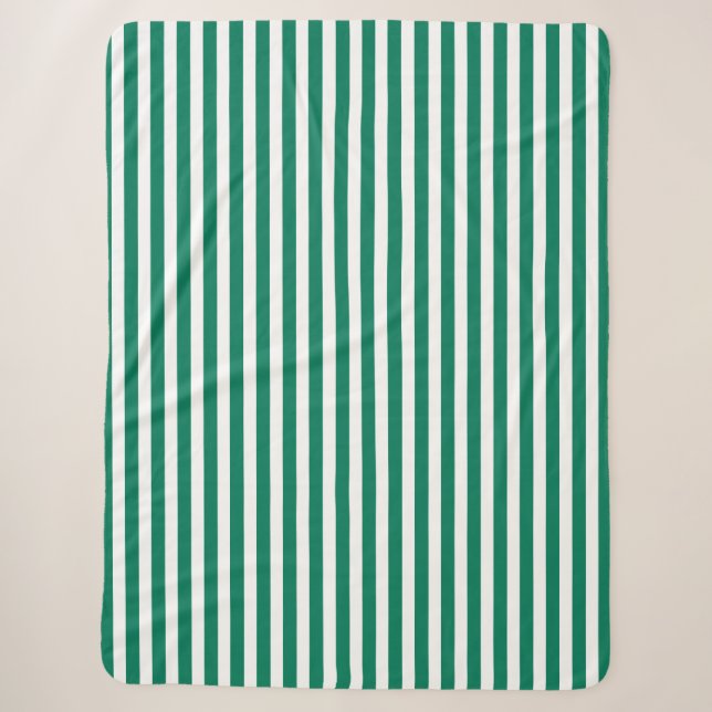 Couverture Sherpa Bandes de bonbons vert et blanc (Devant)