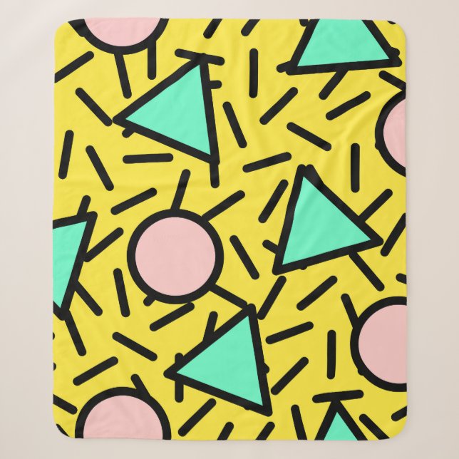 Couverture Sherpa Bandes de mosaïque : rétro memphis motif (Devant)