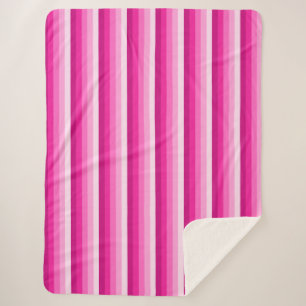 Couverture Sherpa Bandes d'ombre rose chaud