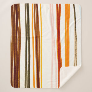 Couverture Sherpa Bandes géométriques, aquarelle orange
