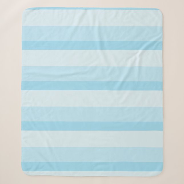 Couverture Sherpa Bandes ombres dans les tons bleu turquoise (Devant)