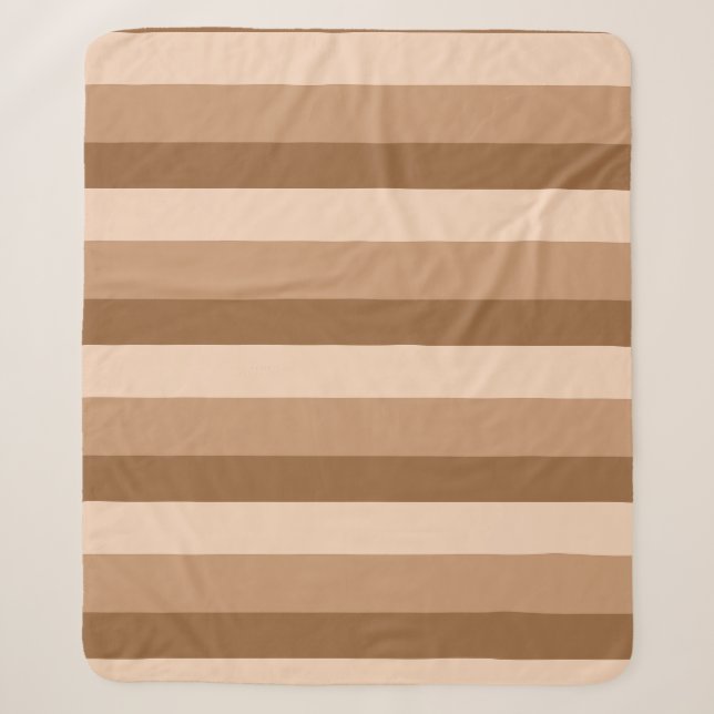 Couverture Sherpa Bandes ombres dans les tons bruns café (Devant)