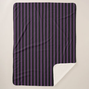 Couverture Sherpa Bandes violettes foncées et noires