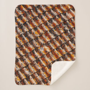 Couverture Sherpa Bardeaux de toit orange et noir
